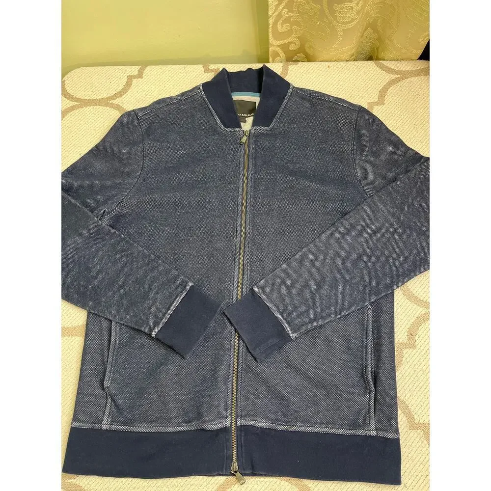 Banana Republic TEXTURED KNIT BOMBER Zip Up JACKET, pockets, size extra large